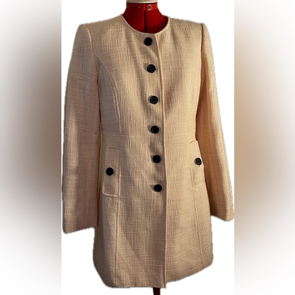 Karl Lagerfeld Jackets & Blazers - 🔥 Karl Lagerfeld | Pink Tweed Collarless Longline Workwear Blazer/Jacket 8